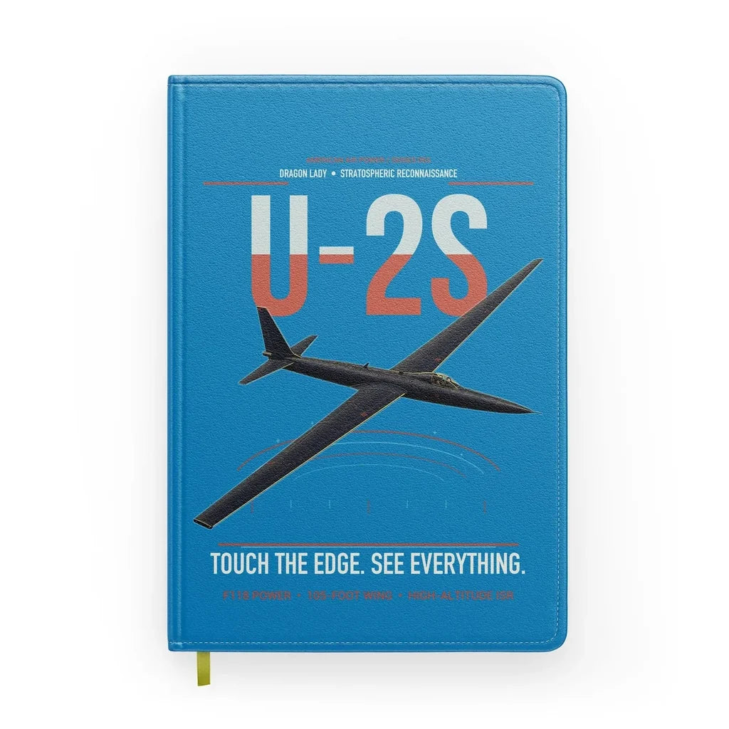 U-2S Dragon Lady design on turquoise notebook