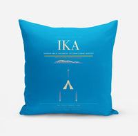 Thumbnail for Tehran Imam Khomeini International Airport (IKA) design on turquoise pillow