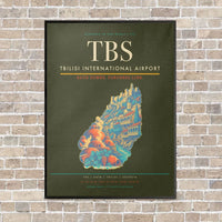 Thumbnail for Tbilisi International Airport TBS vertical canvas print - framed - green army background