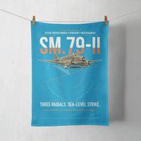 Thumbnail for Savoia-Marchetti SM.79-II Sparviero design on turquoise towel