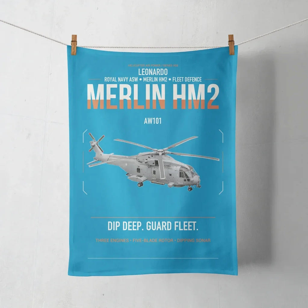 Leonardo AW101 Merlin HM2 design on turquoise towel