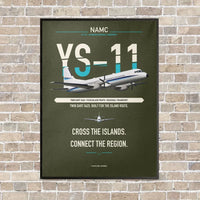 Thumbnail for NAMC YS-11A vertical canvas print - framed - green army background
