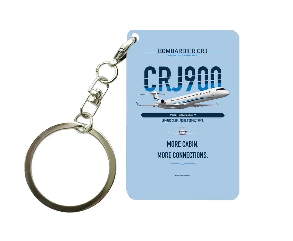 CRJ900 Key Chain design on light blue key chain