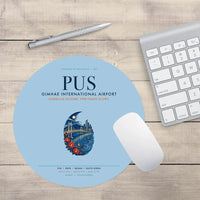 Thumbnail for Gimhae International Airport Busan (PUS) design on light blue round mouse pad