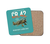 Thumbnail for Fiat CR.42 Falco design on turquoise 1 piece coaster