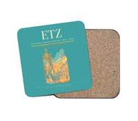 Thumbnail for Metz–Nancy–Lorraine Airport (ETZ) design on turquoise 1 piece coaster