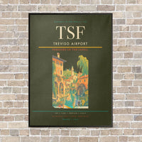 Thumbnail for Treviso Airport TSF vertical canvas print - framed - green army background