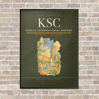 Thumbnail for Košice International Airport KSC vertical canvas print - framed - green army background