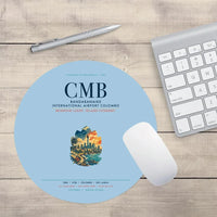 Thumbnail for Bandaranaike International Airport Colombo (CMB) design on light blue round mouse pad