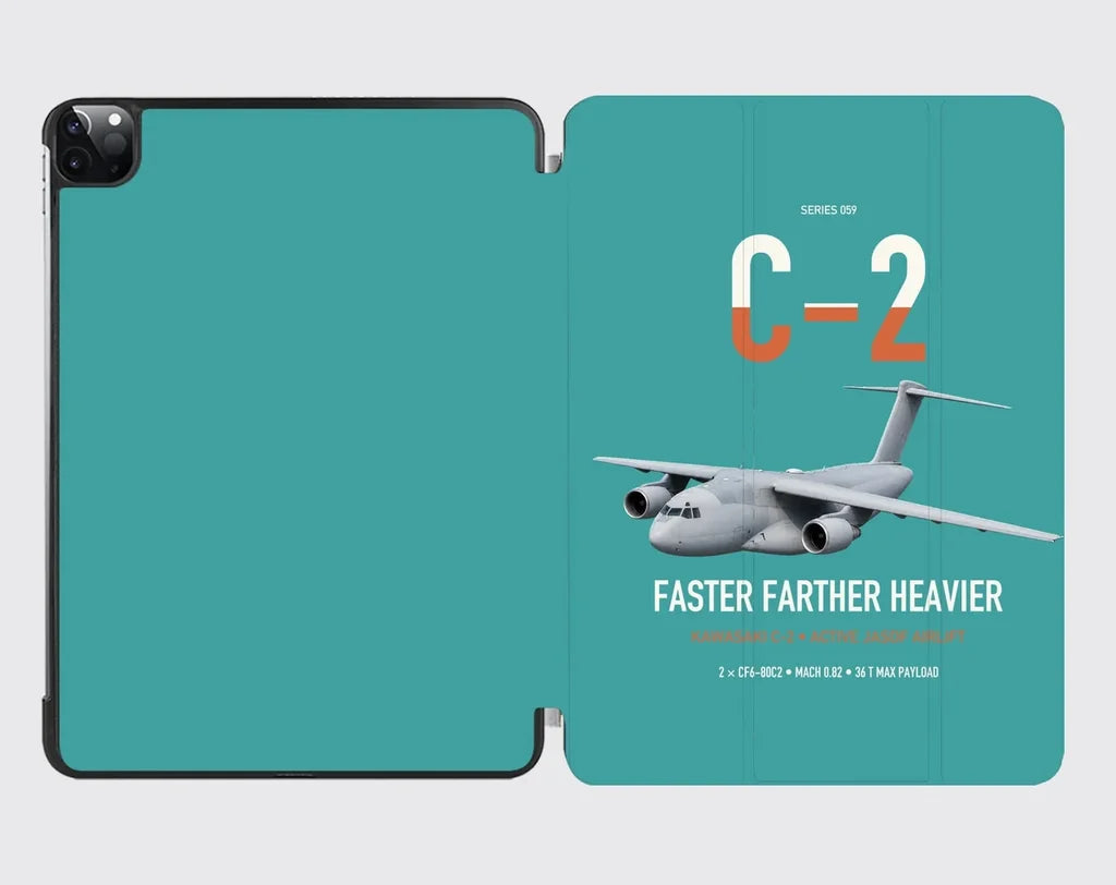 Kawasaki C-2 design on turquoise ipad tablet case
