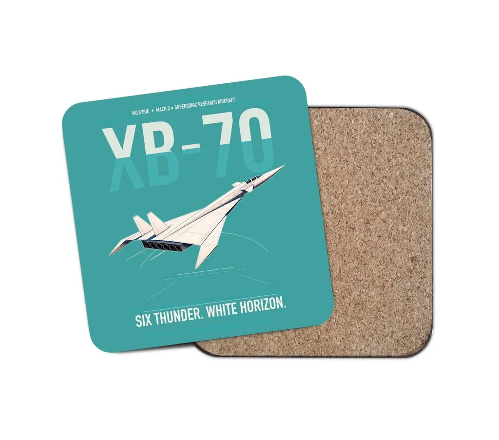XB-70A Valkyrie design on turquoise 1 piece coaster