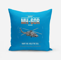 Thumbnail for Sikorsky MH-60R Seahawk design on turquoise pillow