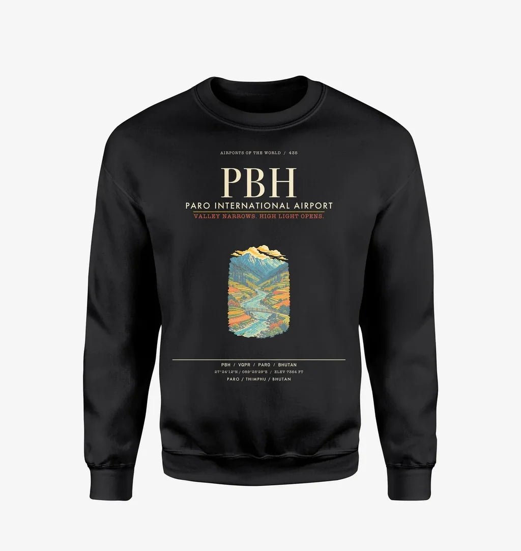 Paro International Airport PBH Sweatshirt - Black