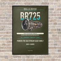 Thumbnail for BR725 vertical canvas print - framed - green army background