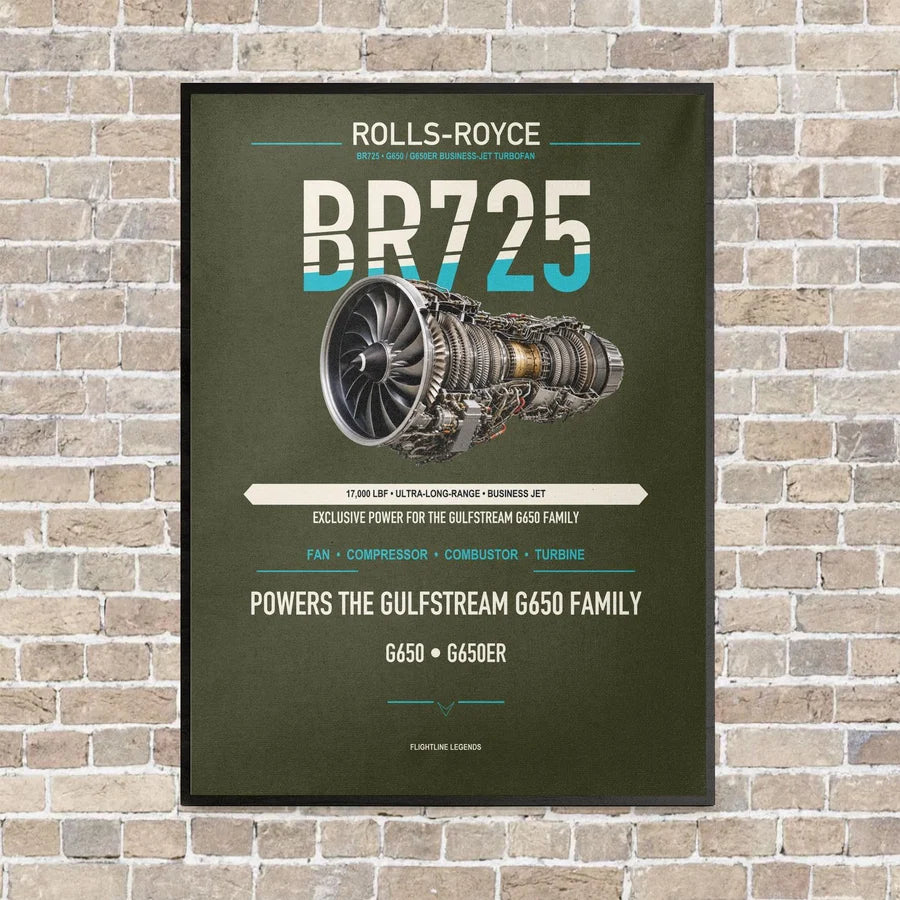 BR725 vertical canvas print - framed - green army background