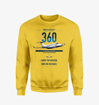 Thumbnail for Beechcraft King Air 360 design on yellow sweatshirt
