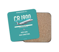 Thumbnail for Bombardier CRJ900 design on turquoise 1 piece coaster