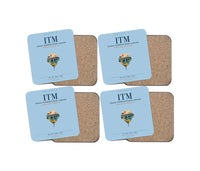 Thumbnail for Osaka International Airport (ITM) design on light blue 4 pieces set coaster