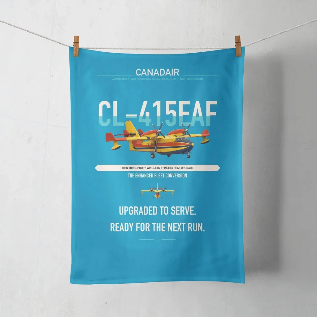 Canadair CL-415EAF design on turquoise towel