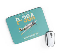 Thumbnail for P-36A Hawk design on turquoise rectangle mouse pad