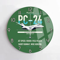 Thumbnail for Pilatus PC-24 design on green no frame wall clock