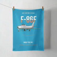 Thumbnail for F-86F Sabre Sweep The Sky design on turquoise towel