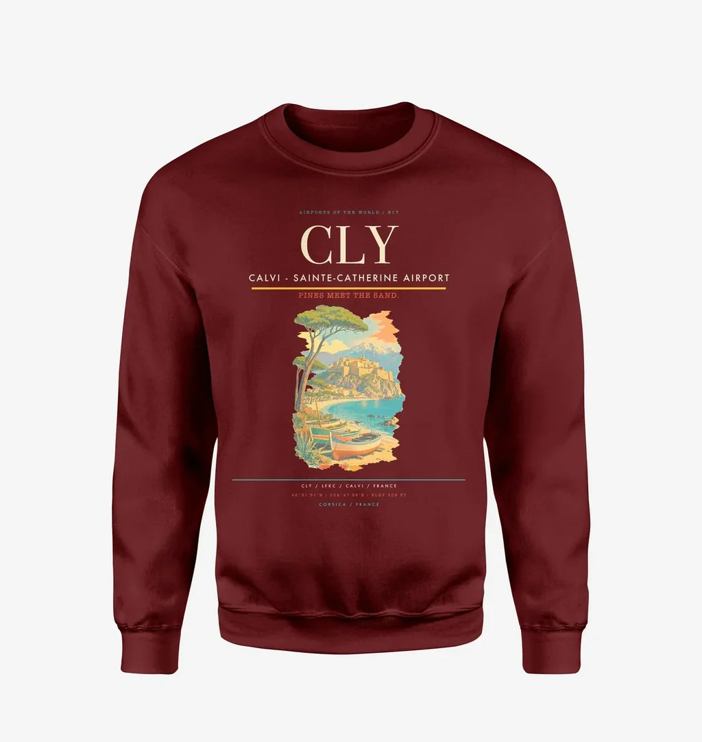 Calvi - Sainte-Catherine Airport CLY Sweatshirt - Wine Red