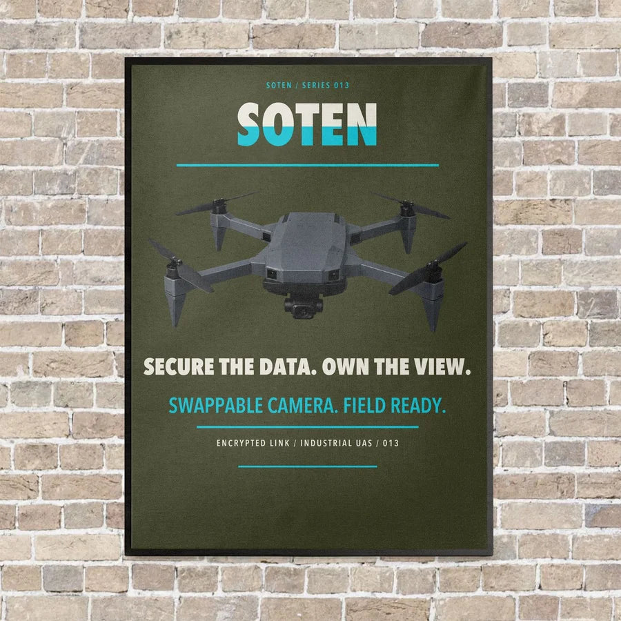 ACSL SOTEN vertical canvas print - framed - green army background