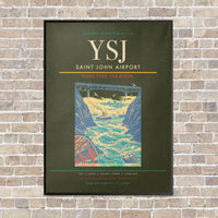 Thumbnail for Saint John Airport YSJ vertical canvas print - framed - green army background