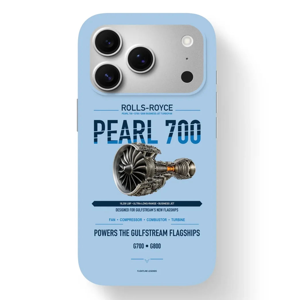 PEARL 700 Case design on light blue iphone case