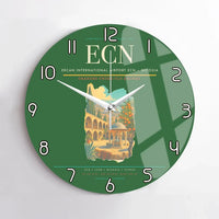 Thumbnail for Ercan International Airport (ECN) design on green no frame wall clock