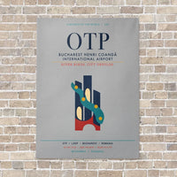 Thumbnail for Bucharest Henri Coandă International Airport OTP vertical canvas print - no frame - light gray background