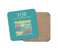 Thumbnail for Regina International Airport (YQR) design on turquoise 1 piece coaster