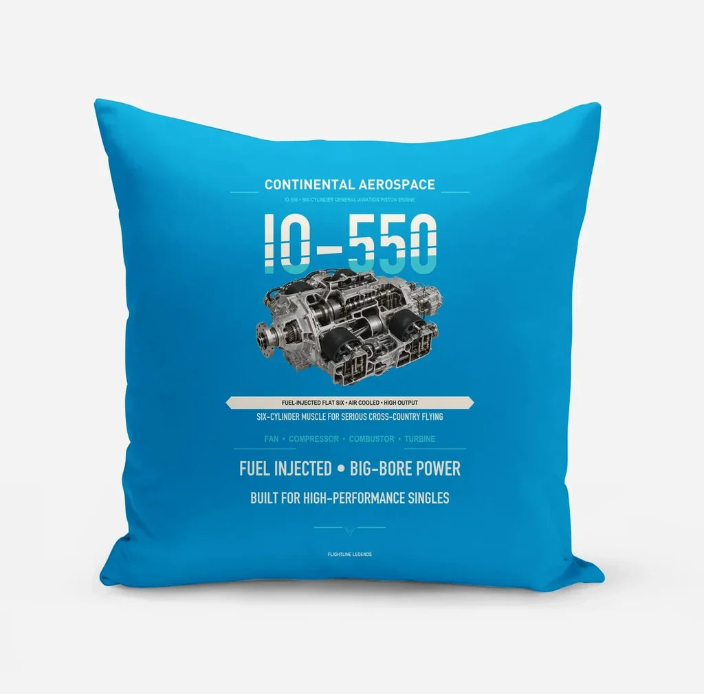IO-550 design on turquoise pillow