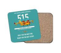 Thumbnail for De Havilland Canadair 515 design on turquoise 1 piece coaster