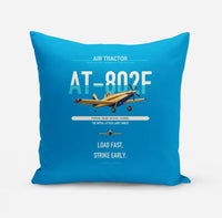 Thumbnail for Air Tractor AT-802F design on turquoise pillow