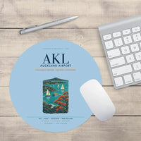 Thumbnail for Auckland Airport (AKL) design on light blue round mouse pad