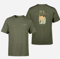 Thumbnail for Ivalo Airport (IVL) design printed on green army double-side t-shirt