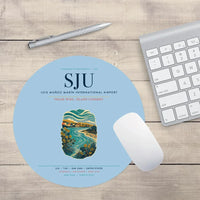 Thumbnail for Luis Muñoz Marín International Airport San Juan (SJU) design on light blue round mouse pad