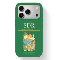 Thumbnail for Santander Airport (SDR) design on green iPhone 17 Pro MagSafe case