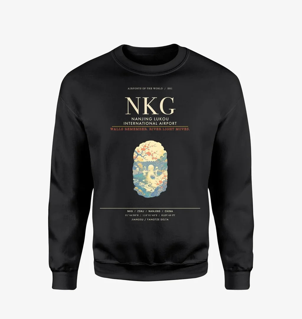 Nanjing Lukou International Airport NKG Sweatshirt - Black
