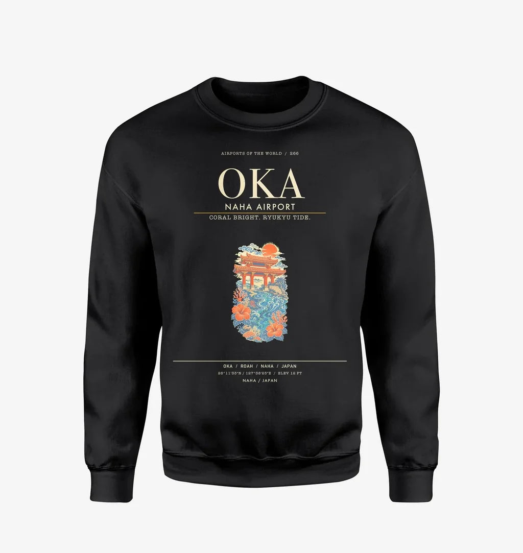 Naha Airport OKA Sweatshirt - Black