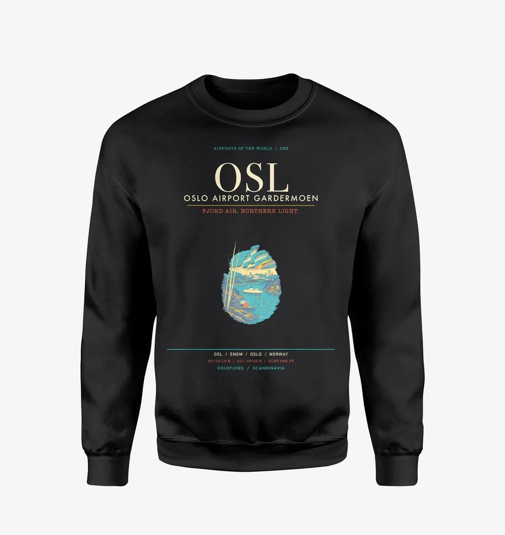 Oslo Airport Gardermoen OSL Sweatshirt - Black