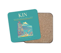 Thumbnail for Norman Manley International Airport (KIN) design on turquoise 1 piece coaster