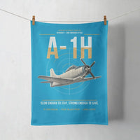 Thumbnail for A-1H Skyraider design on turquoise towel