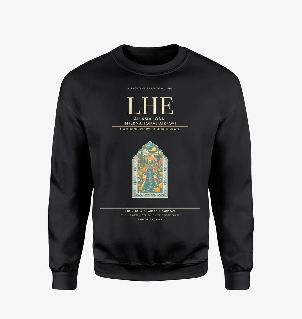 Allama Iqbal International Airport Lahore LHE Sweatshirt - Black