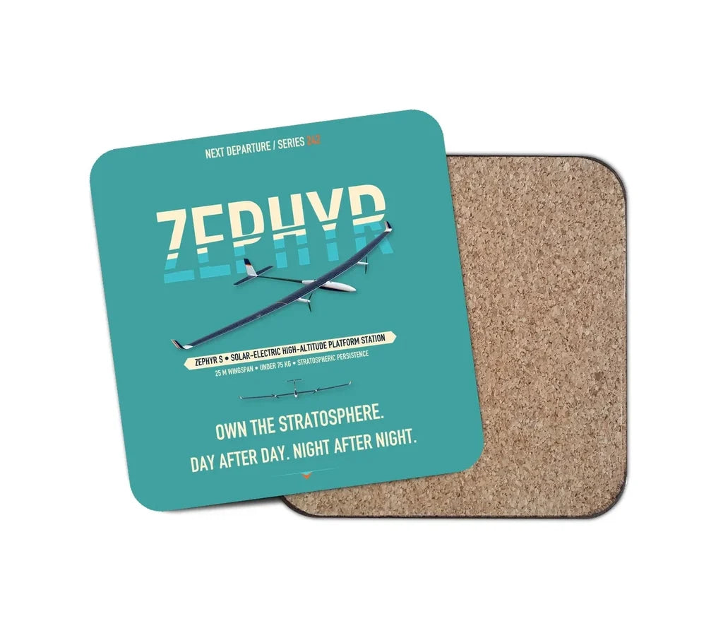 Airbus Zephyr S design on turquoise 1 piece coaster