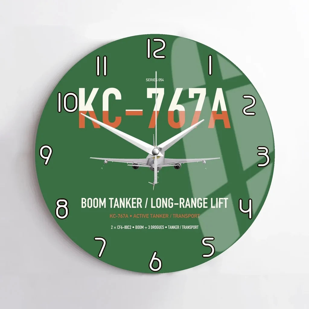 Boeing KC-767A design on green no frame wall clock