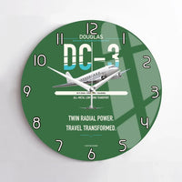 Thumbnail for Douglas DC-3 design on green no frame wall clock