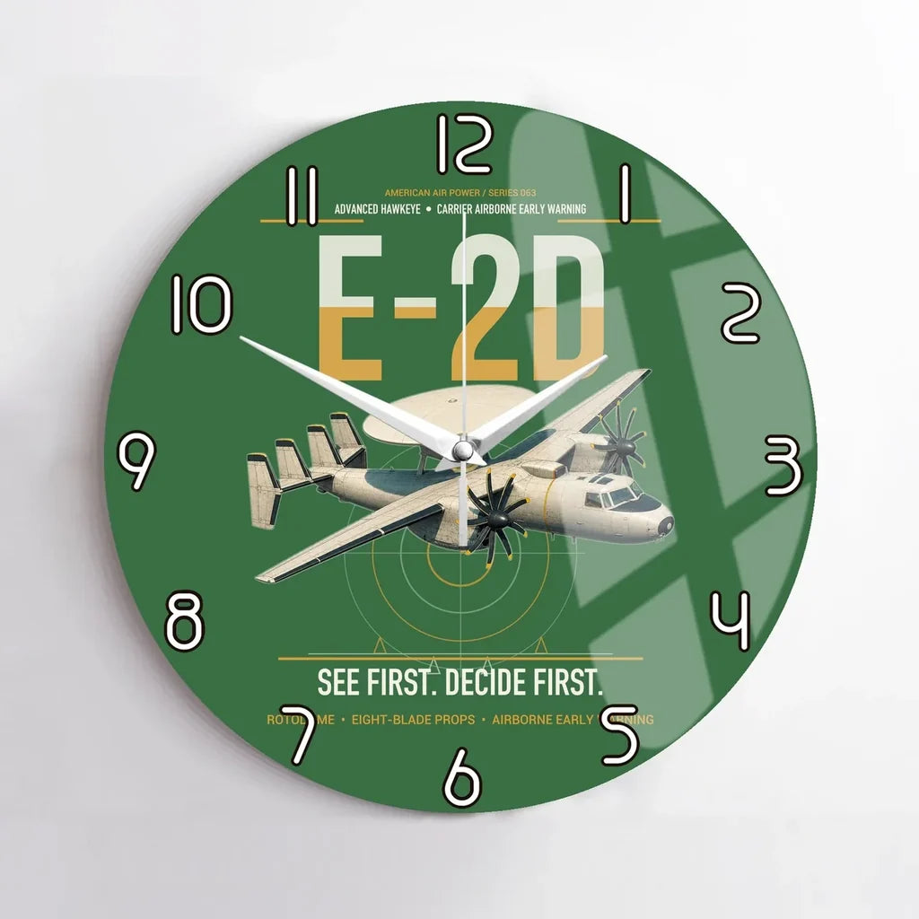 E-2D Advanced Hawkeye design on green no frame wall clock